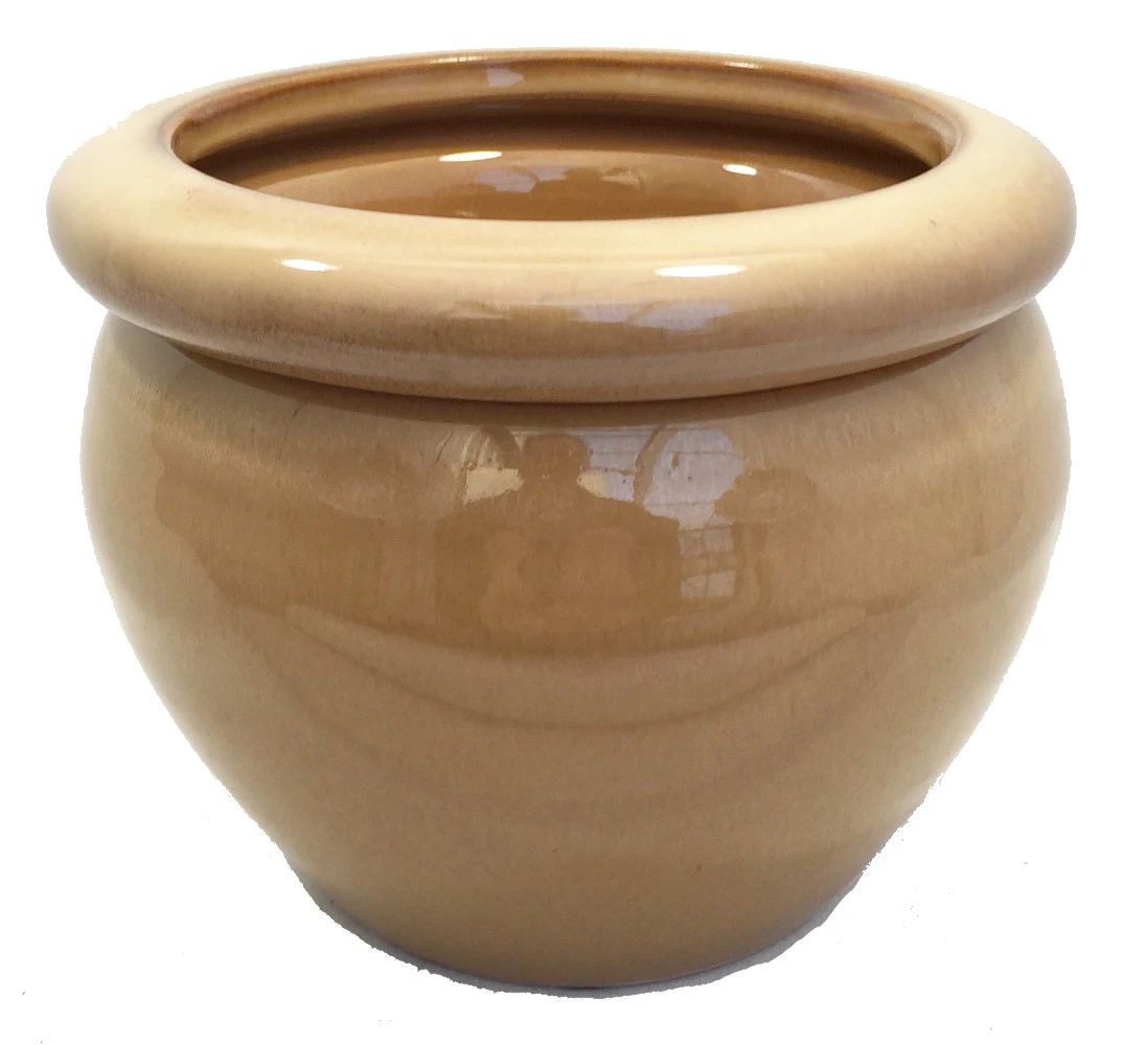 Round Self Watering Glazed Ceramic Pot - Mocha - 6 1/4 X 4 3/4" 3 Round Self Watering Glazed Ceramic Pot - Mocha - 6 1/4 X 4 3/4"