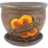Thai Garden Yellow Butterfly Ceramic Pot With Attached Saucer - 6.75" X 6" 1 Thai Garden Yellow Butterfly Ceramic Pot With Attached Saucer - 6.75" X 6" -Cheap Plants Store apierirf7 47338.1592319185