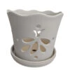 Matte White Butterfly Ceramic Orchid Pot With Attached Saucer - 5" X 5" 2 Matte White Butterfly Ceramic Orchid Pot With Attached Saucer - 5" X 5" -Cheap Plants Store apii8a4ax 68437.1592326337