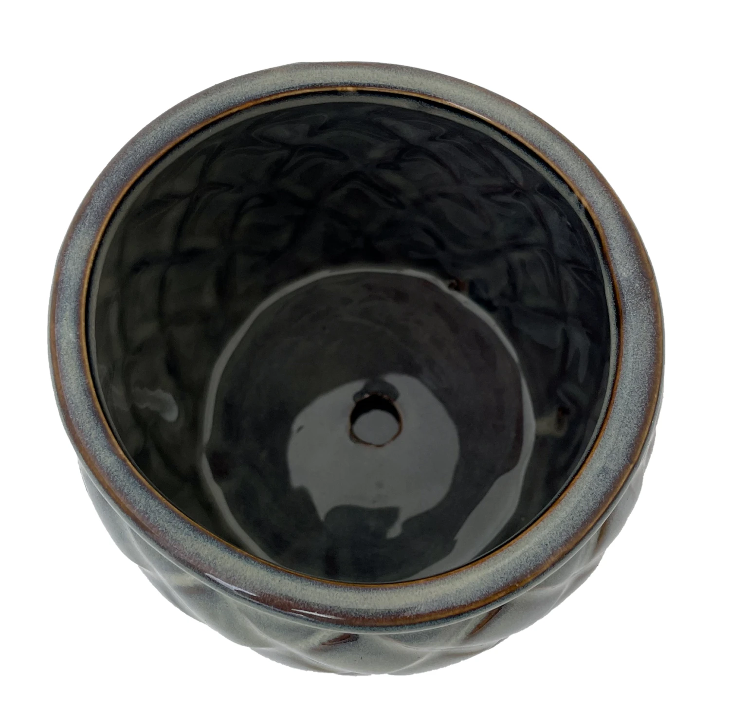 Camilia Ceramic Pot With Attached Saucer - 6" X 5" - Cappuccino 4 Camilia Ceramic Pot With Attached Saucer - 6" X 5" - Cappuccino - Image 2