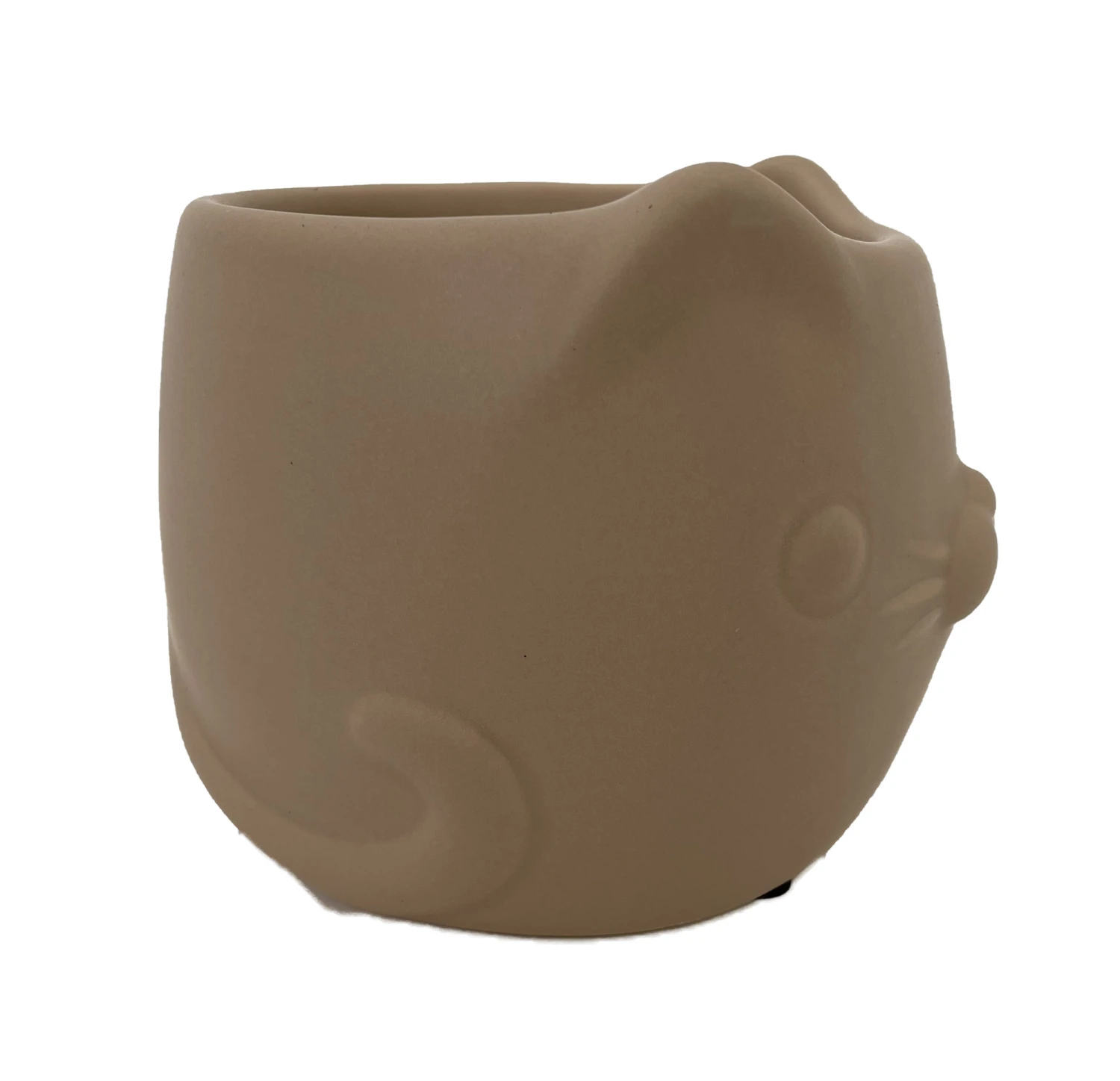 Tan Cat Ceramic Animal Pot - 6" X 4" - NEW 4 Tan Cat Ceramic Animal Pot - 6" X 4" - NEW - Image 2