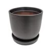 Chatham Egg Pot With Attached Saucer - Matte Black - 5.5" X 5" 1 Chatham Egg Pot With Attached Saucer - Matte Black - 5.5" X 5" -Cheap Plants Store chanthammblack 92500.1593603514
