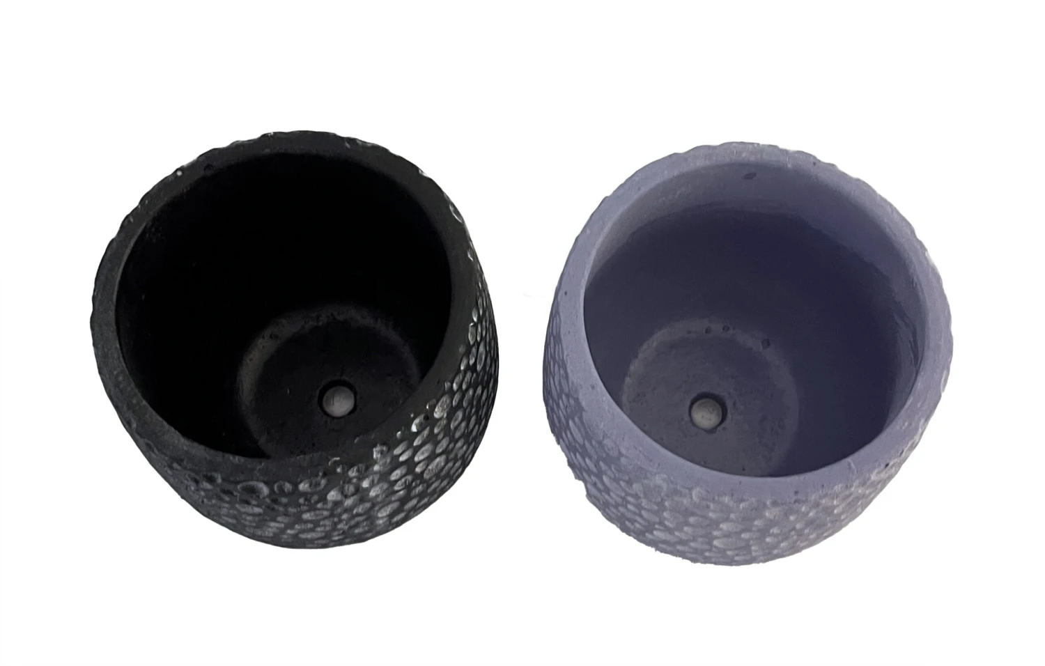 Double Bubbles Caprise Cement Planters - 4.25" X 4" - Two Pack- 1 Black And 1 Blue 4 Double Bubbles Caprise Cement Planters - 4.25" X 4" - Two Pack- 1 Black And 1 Blue - Image 2