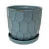 Distressed Honeycomb Ceramic Planter With Attached Saucer - Sky - 5.5" X 5.5" 2 Distressed Honeycomb Ceramic Planter With Attached Saucer - Sky - 5.5" X 5.5" -Cheap Plants Store distressedhoneycsky 98955.1660144897