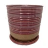 Ellora Ceramic Planter With Attached Saucer - Cherry - 4.5" X 4.25" 1 Ellora Ceramic Planter With Attached Saucer - Cherry - 4.5" X 4.25" -Cheap Plants Store elloracherry 69128.1659970435