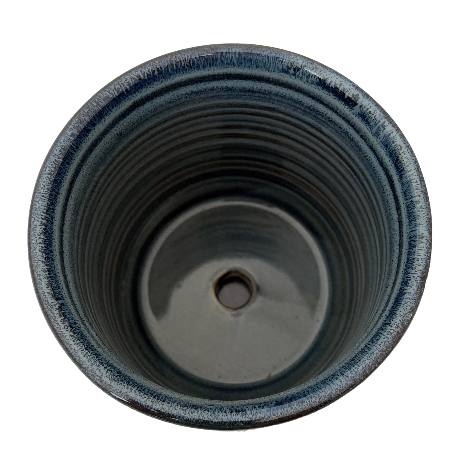 Ellora Ceramic Planter With Attached Saucer - Sapphire - 4.5" X 4.25" 4 Ellora Ceramic Planter With Attached Saucer - Sapphire - 4.5" X 4.25" - Image 2