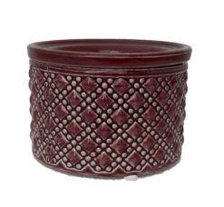 Knots Self Watering Glazed Ceramic Pot - Cordovan - 5" X 3.5"
