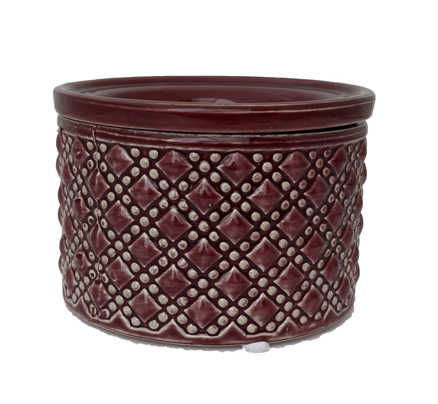 Knots Self Watering Glazed Ceramic Pot - Cordovan - 5" X 3.5" 3 Knots Self Watering Glazed Ceramic Pot - Cordovan - 5" X 3.5"