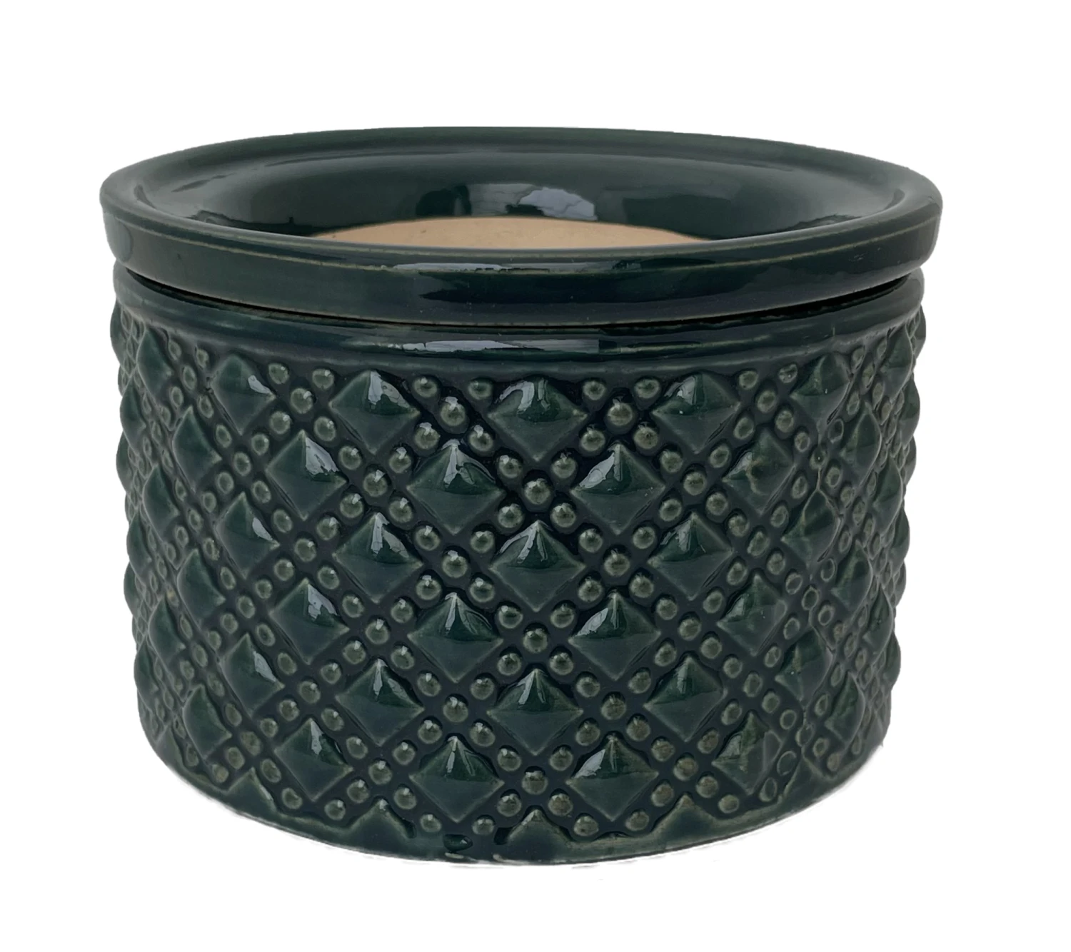 Knots Self Watering Glazed Ceramic Pot - Tourmaline - 5" X 3.5" 3 Knots Self Watering Glazed Ceramic Pot - Tourmaline - 5" X 3.5"