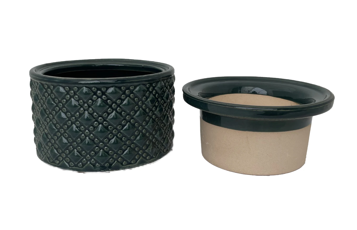 Knots Self Watering Glazed Ceramic Pot - Tourmaline - 5" X 3.5" 4 Knots Self Watering Glazed Ceramic Pot - Tourmaline - 5" X 3.5" - Image 2