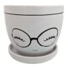 Miss Priss Ceramic Face Pot With Attached Saucer - Glasses - 5" X 4.25" 1 Miss Priss Ceramic Face Pot With Attached Saucer - Glasses - 5" X 4.25" -Cheap Plants Store missprissglasses 91103.1607731632