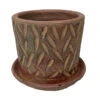 Rustic Thai Garden Red Ceramic Pot With Attached Saucer - 6" X 6" -Cheap Plants Store rredthai 87163.1669918651