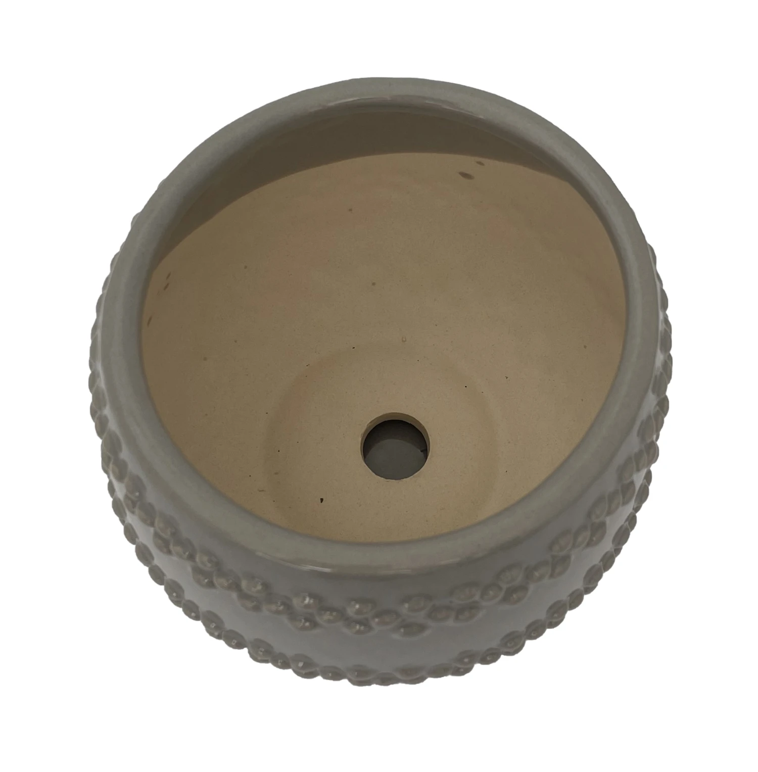 Seneca Ceramic Pot With Attached Saucer - 5" X 4.25" - Light Grey 4 Seneca Ceramic Pot With Attached Saucer - 5" X 4.25" - Light Grey - Image 2