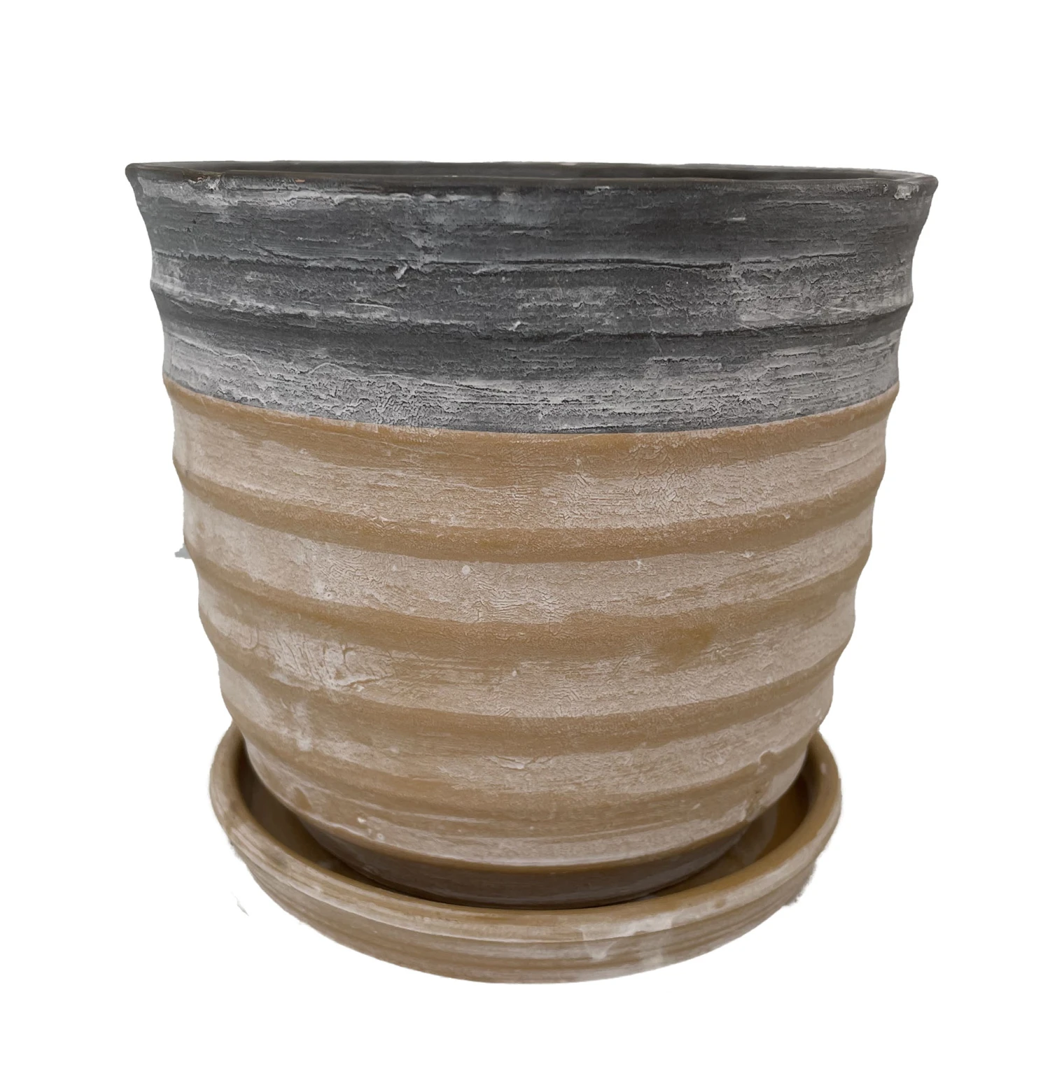Sylvan Ceramic Planter With Attached Saucer - Honey - 5.5" X 5.5" 3 Sylvan Ceramic Planter With Attached Saucer - Honey - 5.5" X 5.5"