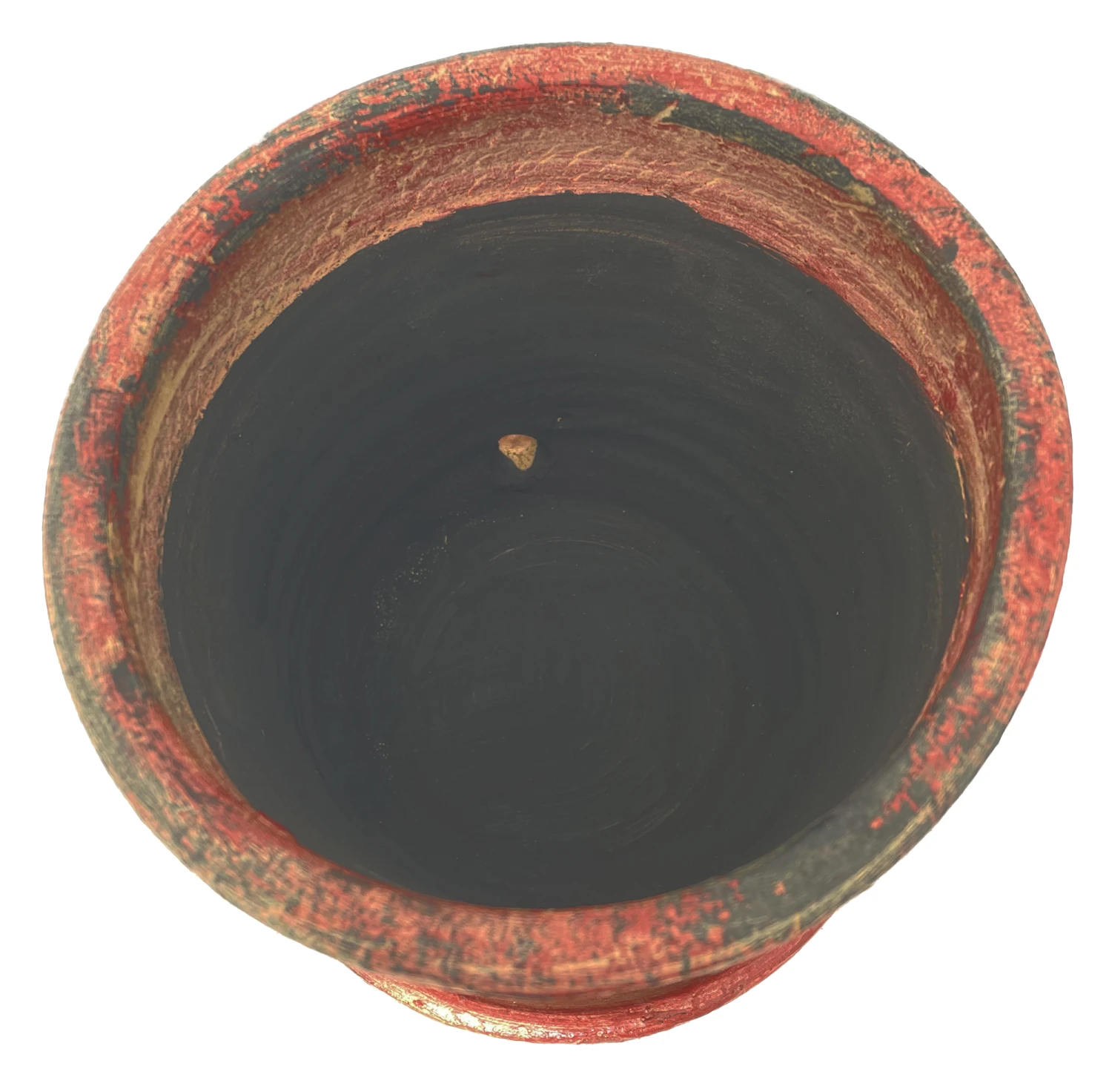 Rustic Thai Garden Red Ceramic Pot With Attached Saucer - 6" X 6" 4 Rustic Thai Garden Red Ceramic Pot With Attached Saucer - 6" X 6" - Image 2